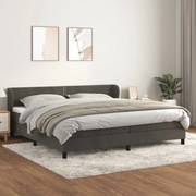 vidaXL Cama com molas/colchão 200x200 cm veludo cinzento-escuro
