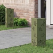 vidaXL Luz Solar LED de Caminho 2 pcs Verde Oliva Aço Laminado a Frio