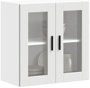 vidaXL Armário de parede de cozinha com porta de vidro Porto branco