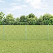vidaXL Cerca de Cadeia com 10 Postes em U Verde 1,6x10 m Aço