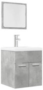 vidaXL 2 pcs conj. móveis casa banho derivados madeira cinza cimento