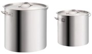 vidaXL 2 pcs conjunto de panelas 71/36 L aço inoxidável