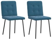vidaXL Cadeiras de jantar 2 pcs veludo azul