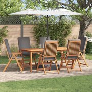 vidaXL Cadeira de Jardim 6 pcs Marrom e Cinza 57 x 71,5 x 104 cm