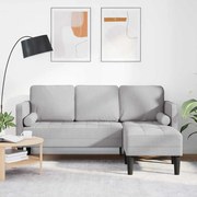 Sofá L de 3 Lugares vidaXL Cinza Nuvem 160 cm Tecido