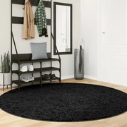vidaXL Tapete de pelo curto OVIEDO Ø 200 cm preto