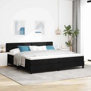 vidaXL Cama Box com colchão com cabeceira Preto 200 x 200 cm tecido