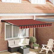 vidaXL Toldo Retrátil Laranja e Preto 300 x 250 cm Poliéster e Metal