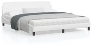 vidaXL Estrutura cama c/ cabeceira 180x200 cm couro artificial branco