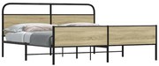vidaXL Estrutura de cama sem colchão 193x203cm metal carvalho sonoma
