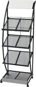 vidaXL Porta-revistas A4 preto e branco 47x40x134 cm