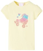 T-shirt de criança amarelo-suave 92