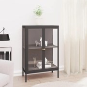 vidaXL Aparador 75x35x105 cm vidro e aço antracite