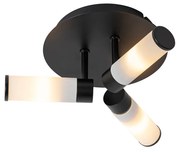 Candeeiro de teto moderno para casa de banho preto 3 luzes IP44 - Bath Moderno