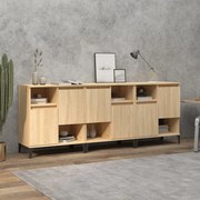 vidaXL Aparadores 3 pcs 60x35x70 cm derivados madeira carvalho sonoma