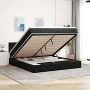 vidaXL Estrutura de cama otomana com colchão 200x200 cm veludo preto