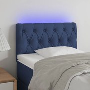 Cabeceira de cama c/ luzes LED tecido 80x7x78/88 cm azul