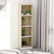 vidaXL Estante 4 prateleiras 40x24x142cm contrapla. branco e carvalho