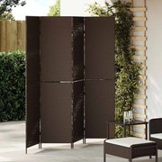 Divisor de Ambientes vidaXL 4 Painéis Dobrável Castanho 195x180 cm Poliéster de Rattan