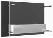 HOMCOM Lareira de Bioetanol de Parede 60x22x40cm Capacidade de 1,5 Combustão de 3 Horas Estufa de Bioetanol Preto