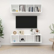 vidaXL Armários de parede para TV 2 pcs derivados de madeira branco
