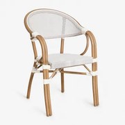 Cadeira De Jardim Empilhável De Alumínio Brielle Bistro Com Braços Gardénia Branco - Sklum