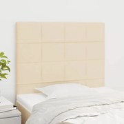 vidaXL Cabeceira de cama 2 pcs tecido 100x5x78/88 cm creme
