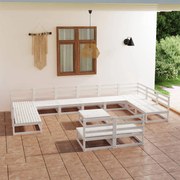 13 pcs conjunto lounge de jardim pinho maciço