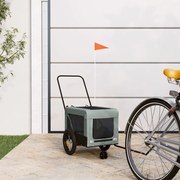 vidaXL Reboque de bicicleta p/ animais tecido oxford/ferro cinza/preto
