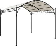 Outsunny Pérgola de Jardim 3x3 m com Toldo UV30+ Estrutura de Metal Galvanizado Telhado Arqueado Pérgola para Exterior Creme | Aosom Portugal