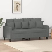 Sofá de 2 lugares em tecido 140 cm cinzento-escuro