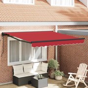 vidaXL Toldo Retrátil Vermelho 300 x 250 cm Poliéster e Metal