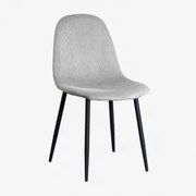 Glamm Estofada Cadeira De Jantar Preto & Bombazina Cinzento-marinho & Bombazina - Sklum