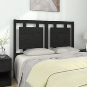 vidaXL Cabeceira de cama 125,5x4x100 cm pinho maciço preto