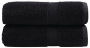 vidaXL Toalhas de bidé premium SOLUND 2 pcs 30x50 cm 600 gsm preto