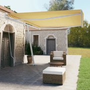 vidaXL Toldo retrátil manual independente 500x350 cm amarelo e branco