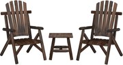 vidaXL 3 pcs conjunto lounge de jardim madeira de abeto maciça