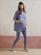 Conjunto homewear de 2 peças, para grávida azul-ardósia