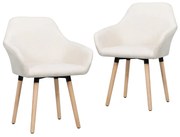 vidaXL Cadeiras de jantar 2 pcs tecido cor creme