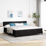 vidaXL Cama Box com colchão com cabeceira Preto 200 x 200 cm Veludo