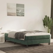 Estrutura de cama com molas 120x200 cm veludo verde-escuro