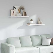 vidaXL Prateleira de Parede 2 pcs Mármore Branco 80 x 23,5 x 4 cm