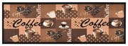 vidaXL Tapete de cozinha lavável com design café 45x150 cm castanho