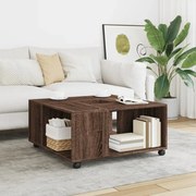 vidaXL Mesa de centro 80x80x40 cm derivados madeira carvalho castanho