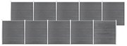 vidaXL Painel de vedação para jardim 1737x186 cm WPC cinzento