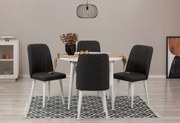 Conjunto de Mesa de Jantar Extensível e Cadeiras Vina – Branco Antraci