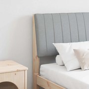 vidaXL Cabeceira estofada Cinzento-claro 160 cm