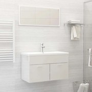 vidaXL 2pcs conj. móveis casa banho derivados madeira branco brilhante