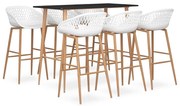 vidaXL 7 pcs conjunto de bar preto e branco