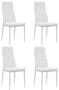 vidaXL Cadeiras de jantar 4 pcs couro artificial branco